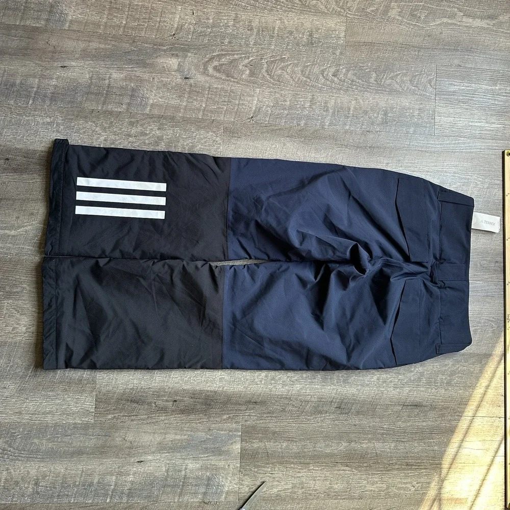 New adidas Men's Small Terrex Resort Two Layer Insulated Snow‎ Pants Blue HC7738